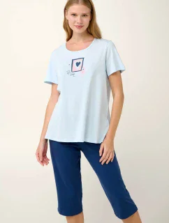 Bavlněné dámské pyžamo s potiskem   model 20617634 - Vamp