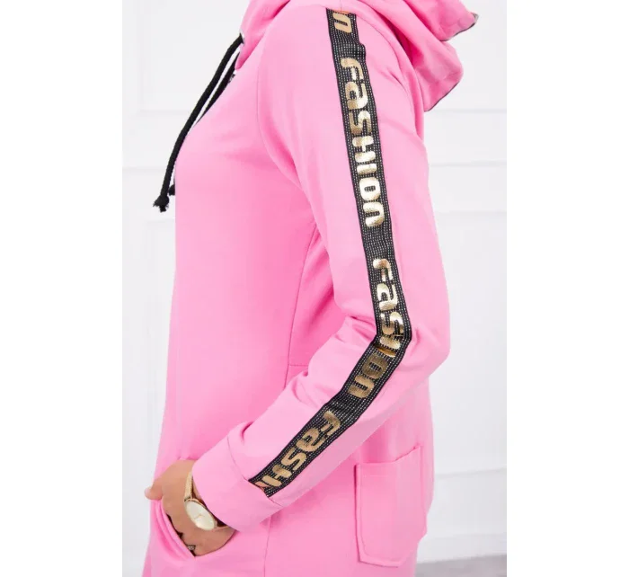 Mikina so zipsom na chrbte svetlo ružová