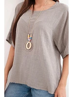 Dámska bavlnená oversize blúzka s krátkymi rukávmi Fango