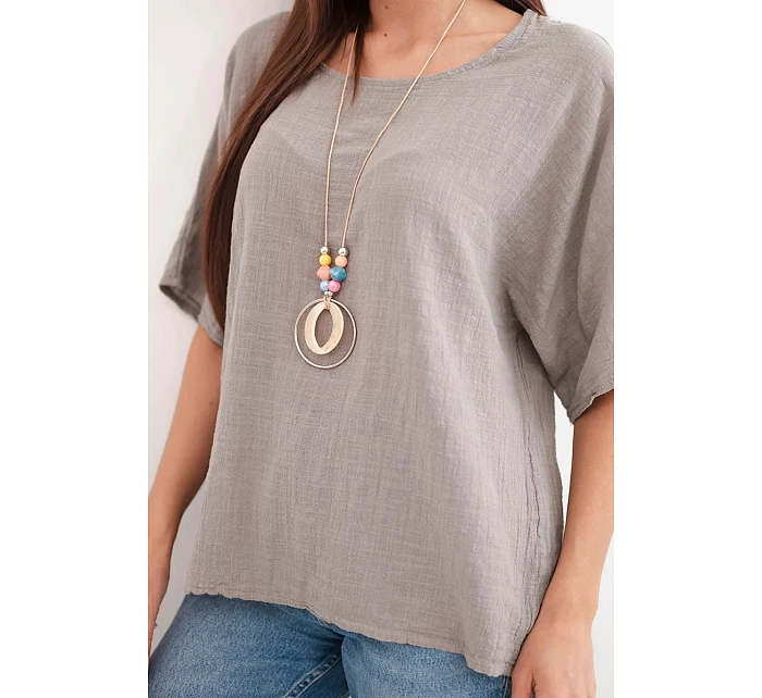 Dámska bavlnená oversize blúzka s krátkymi rukávmi Fango