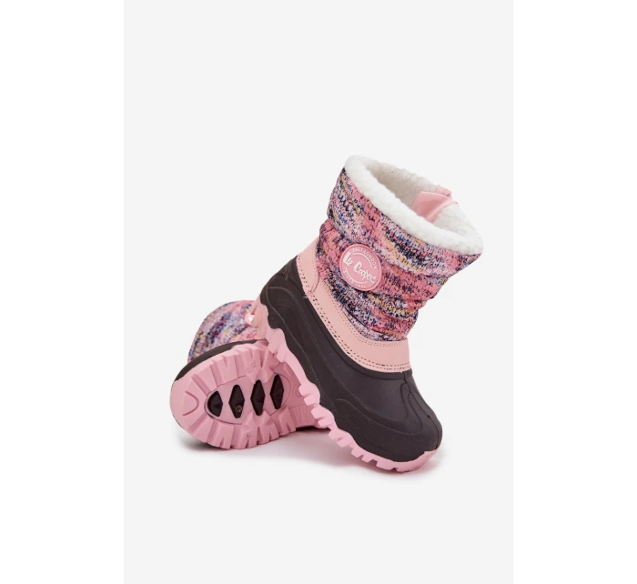 Dětské zimní boty pro dívky na zip Lee Cooper LCJ-25-10-3770 růžové Dětské zimní boty pro dívky na zip Lee Cooper LCJ-25-10-3770 růžové