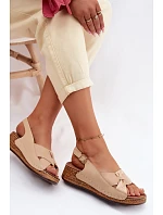 Pohodlné dámské sandály na platformě béžové model 22133232 - Boto