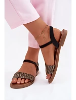 Dámské sandály na ploché podrážce Černé model 22133325 - Boto