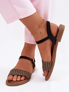 Dámské sandály na ploché podrážce Černé model 22133325 - Boto