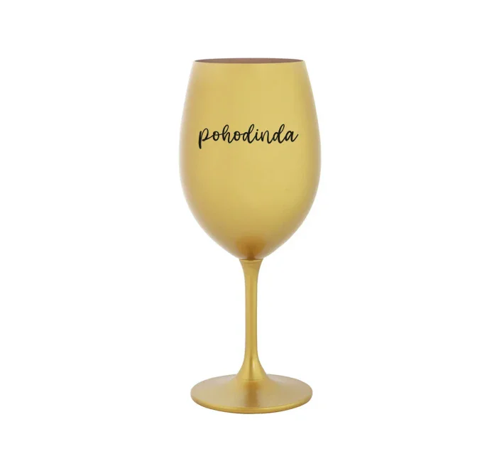 POHODINDA - zlatá sklenice na víno 350 ml