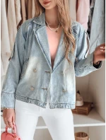 Dámská oversize džínová bunda modrá model 21988199 - Dstreet Dámská oversize džínová bunda modrá model 21988199 - Dstreet