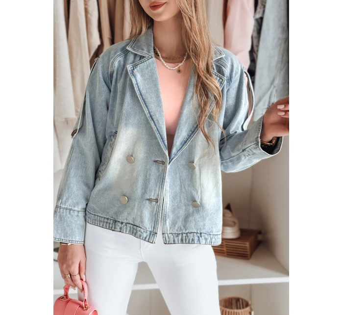 Dámská oversize džínová bunda modrá model 21988199 - Dstreet Dámská oversize džínová bunda modrá model 21988199 - Dstreet