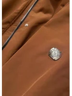 Karamelová čierna obojstranná dámska zimná bunda (m-210a5)