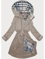 BH Forever Dámska tenká bunda s kapucňou Dark Beige(2) (BH-2403)