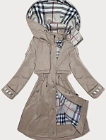BH Forever Dámska tenká bunda s kapucňou Dark Beige(2) (BH-2403)