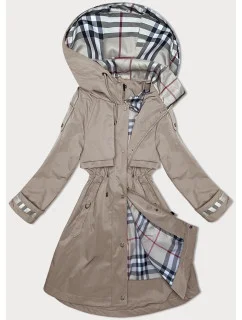 BH Forever Dark Beige Tenká dámska bunda s kapucňou (2) (BH-2403)
