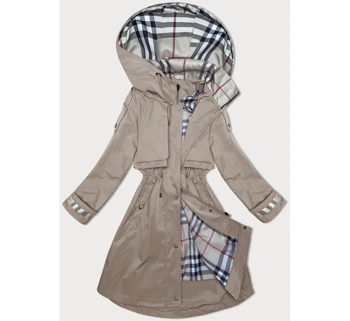 BH Forever Dámska tenká bunda s kapucňou Dark Beige(2) (BH-2403)