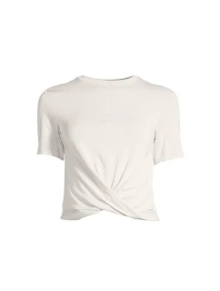CASALL Delight Short Wrap Tee white