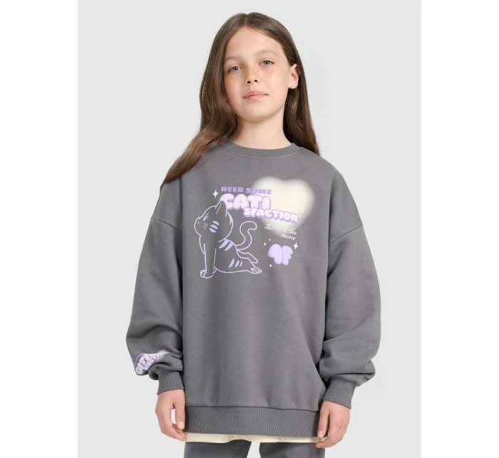 Dívčí mikina oversize bez kapuce model 21907206 - 4F