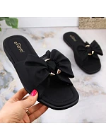 Dámské ploché žabky s mašlí černé eVento model 22096558