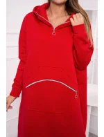Zateplené šaty s kapucí červené Zateplené šaty s kapucí červené