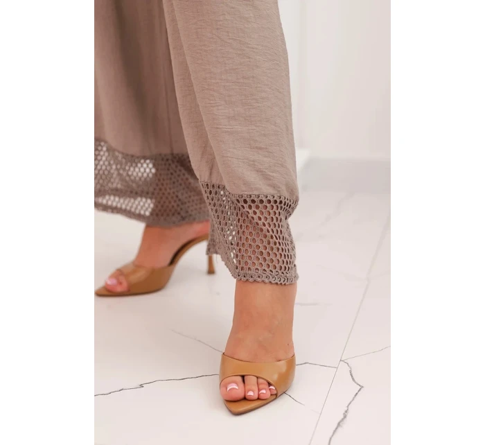 Dámský komplet z top na ramínkách a kalhoty s širokým nohavicemi fango model 21193174 - K-Fashion