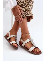 Dámské Ploché Sandály S Ozdobami model 21661469 Bílé - SERGIO LEONE