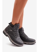 Buty Trekkingowe Męskie Ocieplane Z Eko Skóry Granatowe Neramia Buty Trekkingowe Męskie Ocieplane Z Eko Skóry Granatowe Neramia