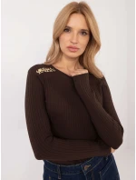 Bluzka RV BZ A model 20609024 ciemny brązowy - FPrice Bluzka RV BZ A model 20609024 ciemny brązowy - FPrice