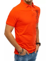 Pánske polo tričko s koralovou a červenou výšivkou Dstreet PX0477