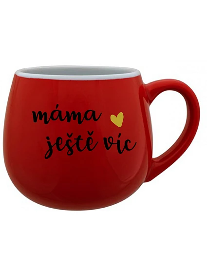 MAMA MORE - červený keramický hrnček 300 ml MAMA MORE - červený keramický hrnček 300 ml