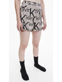 Dámske pyžamové kraťasy QS6851E 5VM béžová/čierna - Calvin Klein