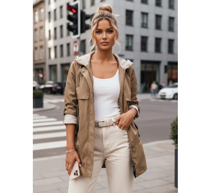 Dámská přechodná bunda parka tmavě béžová Dstreet model 21975196 - FashionStreet