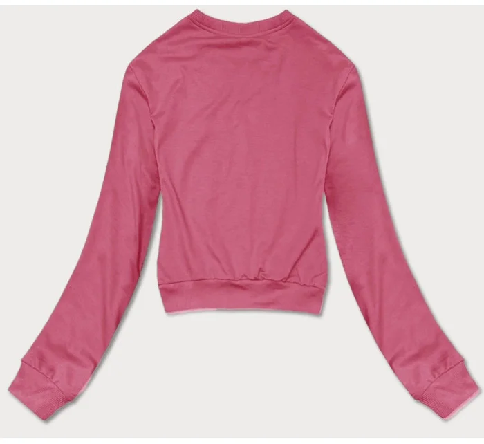 Dámska krátka tenká mikina vo farbe Dirty Pink (8B938-19)