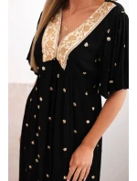 Dámské viskózové šaty se zavazováním na zádech černý