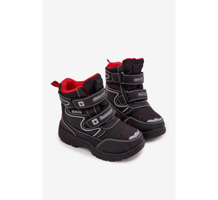 Ocieplane Dziecięce Śniegowce Trapery Big Star OO374048 Granatowe