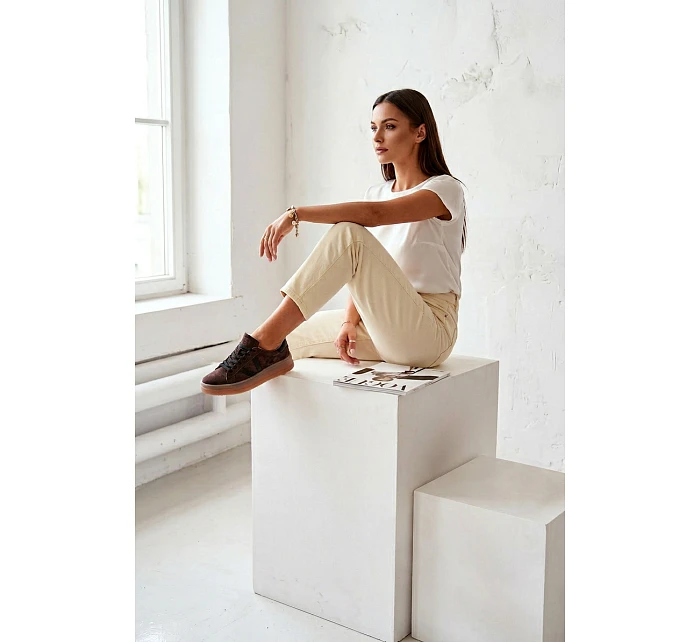 Dámské tenisky Vinceza 79597 na platformě hnědé