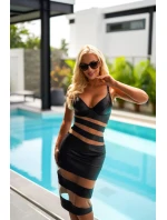 Šaty V-10879 čierne - Axami