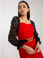 Červené koktailové mini šaty Marbella s opaskom