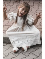 Detské sandále na suchý zips s kožušinou, biele Rosavere