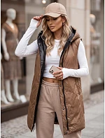 Dámská dlouhá prošívaná zimní vesta černá Dstreet model 21970825 - FashionStreet Dámská dlouhá prošívaná zimní vesta černá Dstreet model 21970825 - FashionStreet
