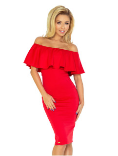 Červené šaty s volánkem model 4977157 - numoco
