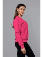 Dámska mikina s rebrovanými manžetami ružová (w01-19)