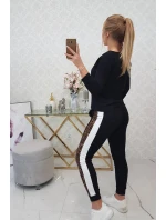 Sada s leopardím potlačou čierna Sada s leopardím potlačou čierna