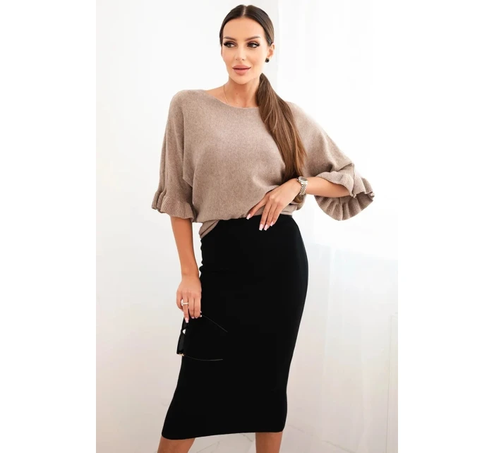 Dámska viskózna ceruzková sukňa s elastickým pásom čierna