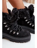 Dámské Šněrovací Boty S Kožíškem Černé model 21679564 - Boto Dámské Šněrovací Boty S Kožíškem Černé model 21679564 - Boto