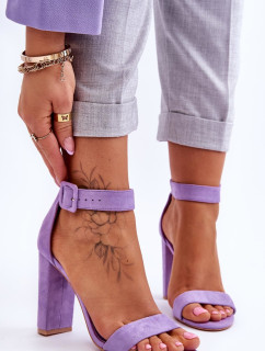 Semišové sandále na vysokom podpätku fialové Jacqueline