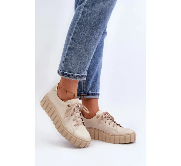 Dámska športová obuv 2919 Beige - ZAZOO.