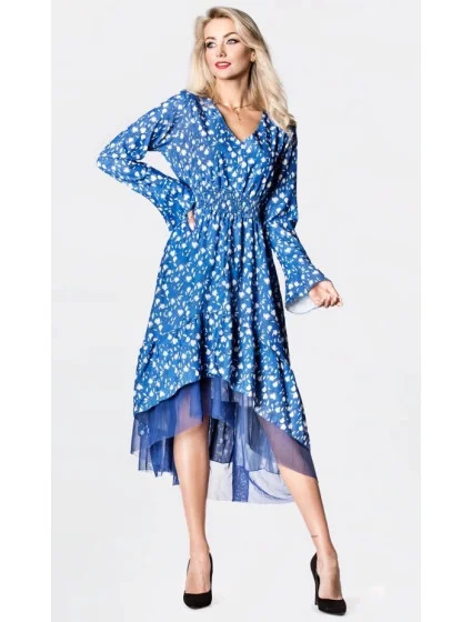 Svetlomodré vzdušné dámske šaty s ozdobnou spodnou časťou Ann Gissy (DLY017) Svetlomodré vzdušné dámske šaty s ozdobnou spodnou časťou Ann Gissy (DLY017)