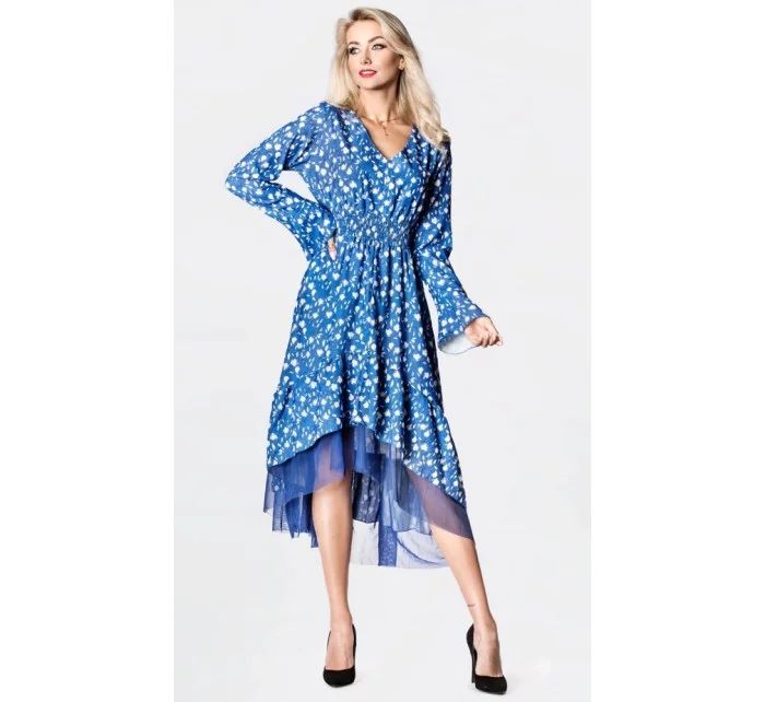 Svetlomodré vzdušné dámske šaty s ozdobnou spodnou časťou Ann Gissy (DLY017) Svetlomodré vzdušné dámske šaty s ozdobnou spodnou časťou Ann Gissy (DLY017)