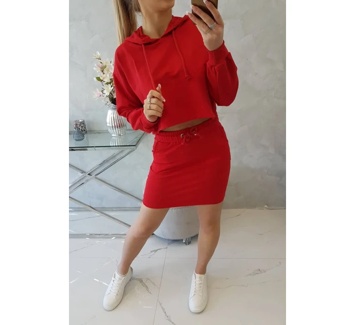 Souprava halenky a sukně červená Souprava halenky a sukně červená