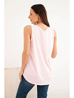Dámská bavlněná halenka s výšivkou model 22214675 růžová - K-Fashion