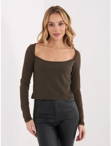 Bluzka WT BZ model 21875428 ciemny brązowy - FPrice Bluzka WT BZ model 21875428 ciemny brązowy - FPrice