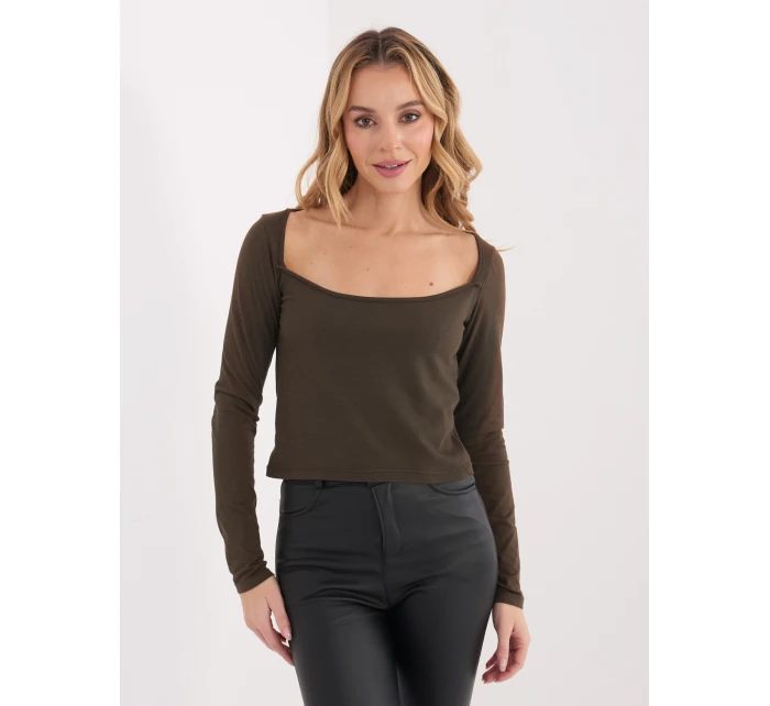 Bluzka WT BZ model 21875428 ciemny brązowy - FPrice Bluzka WT BZ model 21875428 ciemny brązowy - FPrice