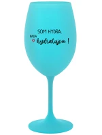 SOM HYDRA. RADA HYDRATUJEM! - tyrkysový pohár na víno 350 ml